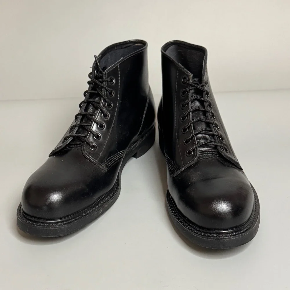 Lehigh Vintage Black Leather Steel Toe Safety Boots 8.5 E 31045R037 Work Shoes